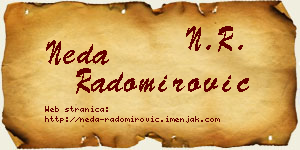 Neda Radomirović vizit kartica